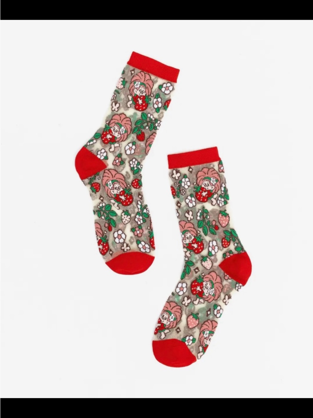 The Good Luck Trolls Berry Lucky Shimmer Sheer crew Sock. - Picture 2 of 10